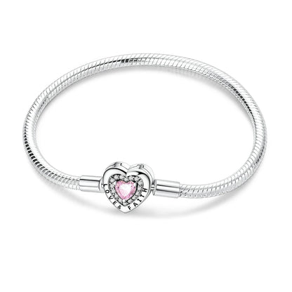 Celeste Heart Charm Snake Bracelet