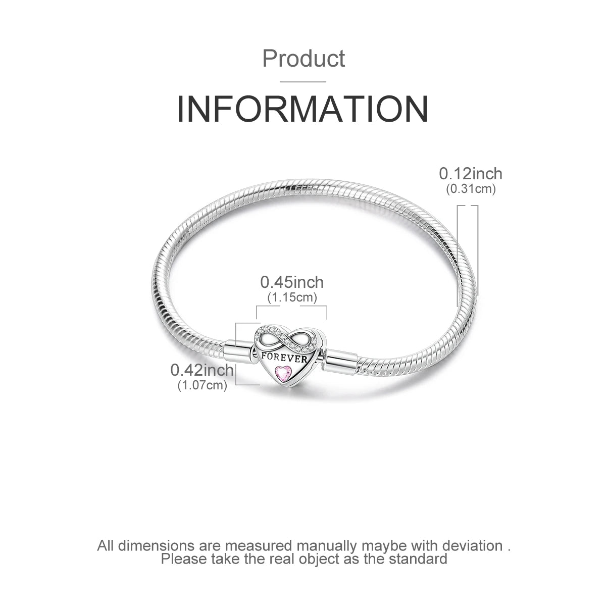 Celeste Heart Charm Snake Bracelet