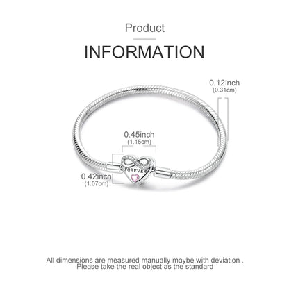 Celeste Heart Charm Snake Bracelet