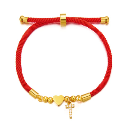 Celeste Heart Initial Rope Bracelet