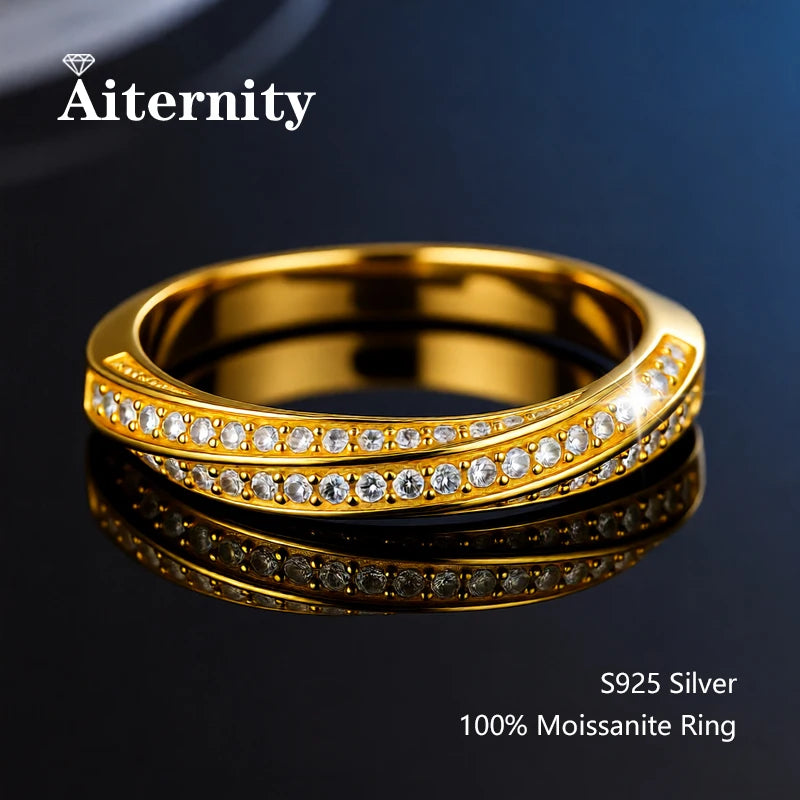 Sterling Moissanite Wedding Band