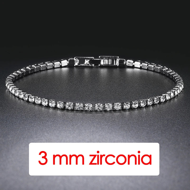 Silver CZ Tennis Chain Bracelet