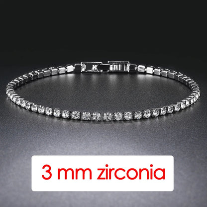 Silver CZ Tennis Chain Bracelet