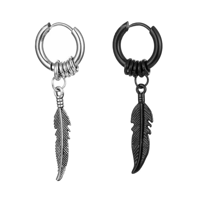 Celeste Cross Feather Studs