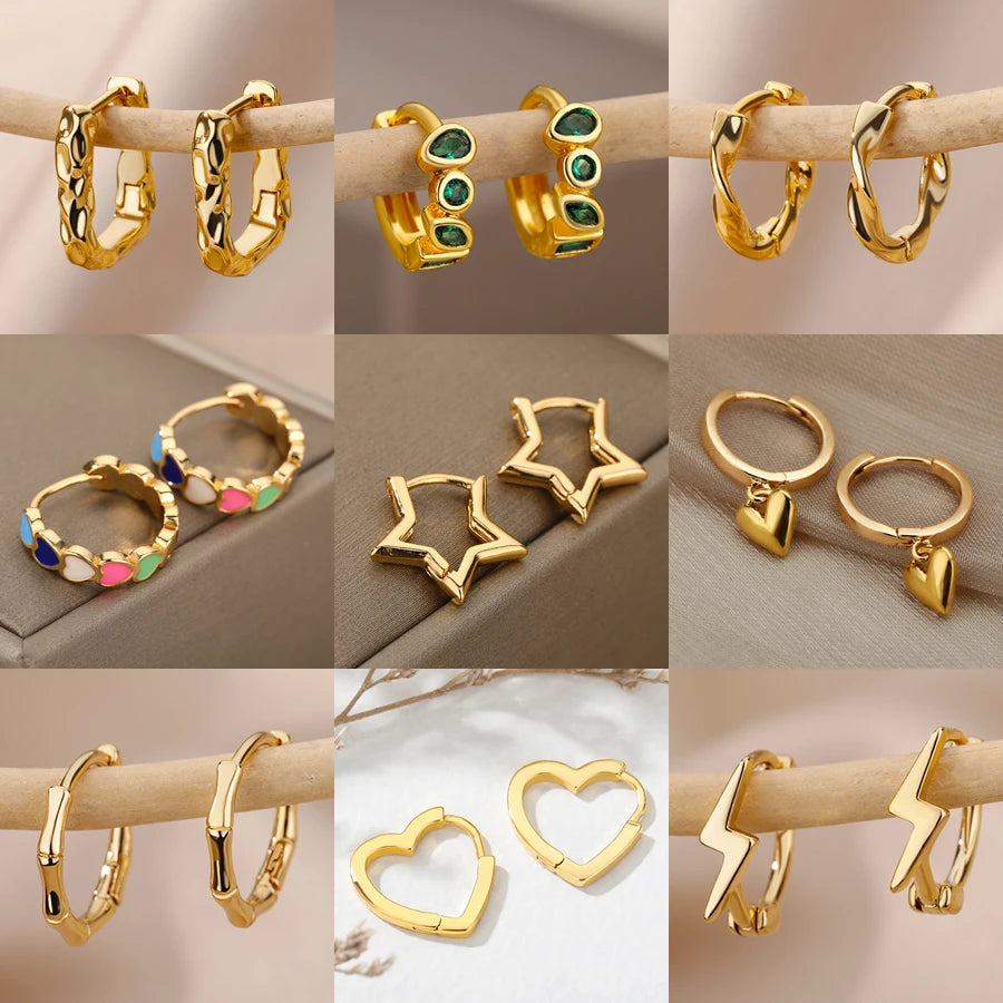 Celeste Star Hoop Earrings