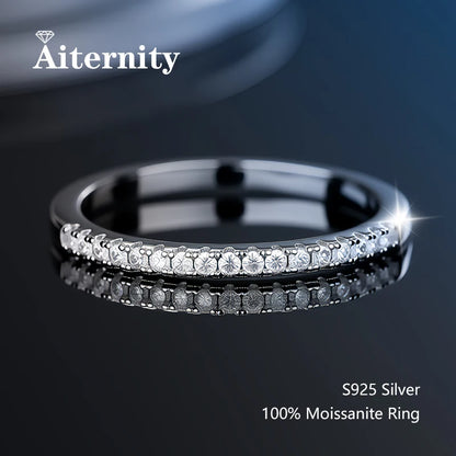 Sterling Moissanite Wedding Band