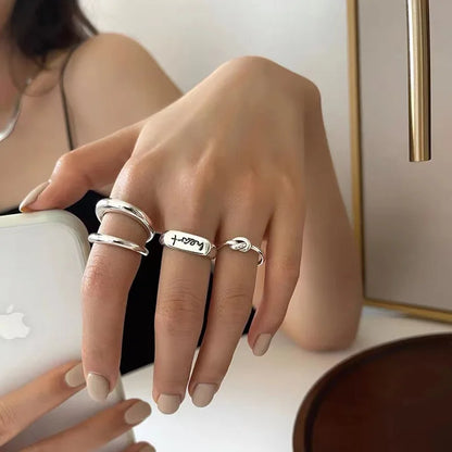 Vintage Geometric Charm Ring