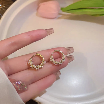 Celeste Pearl Circle Earrings