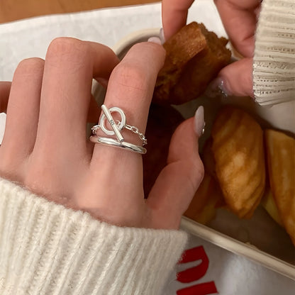 Celeste Double Wave Silver Ring