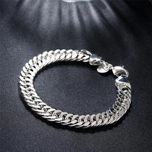 Celeste Square Chain Silver Bracelet
