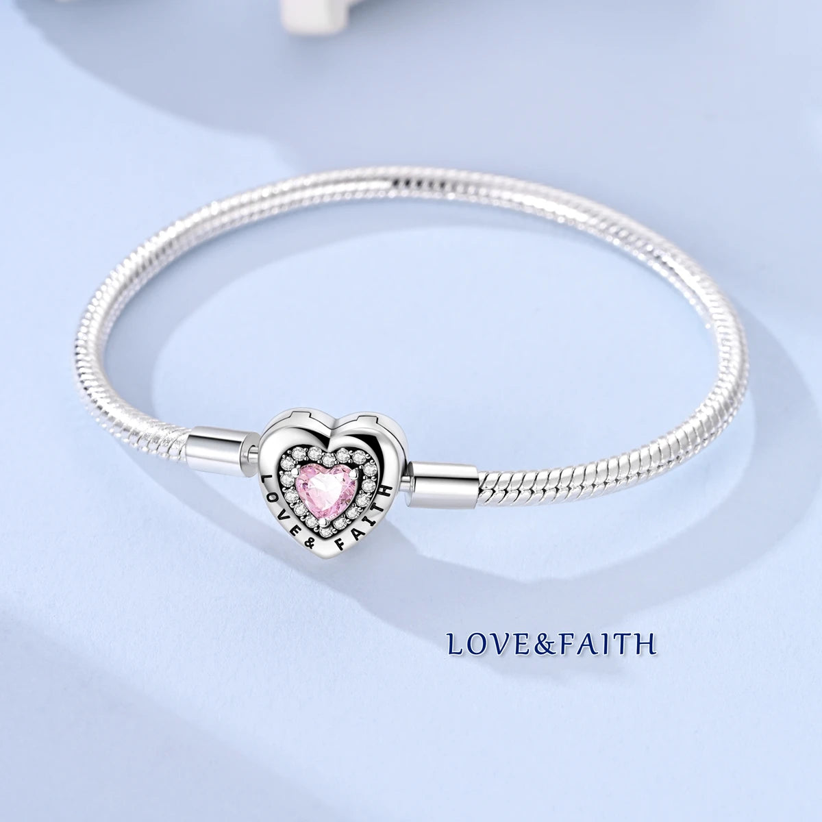 Celeste Heart Charm Snake Bracelet