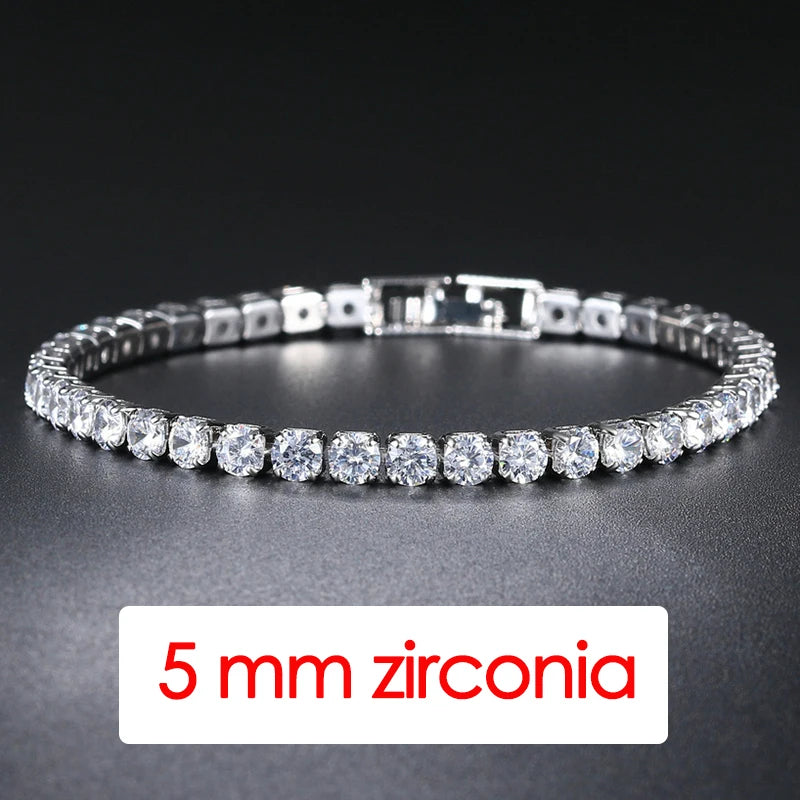 Silver CZ Tennis Chain Bracelet
