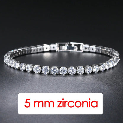 Silver CZ Tennis Chain Bracelet