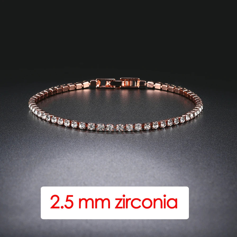 Silver CZ Tennis Chain Bracelet