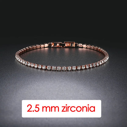 Silver CZ Tennis Chain Bracelet