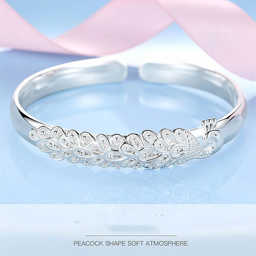 Sterling Silver Peacock Bracelet