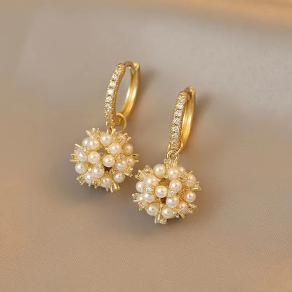 Celeste Pearl Circle Earrings