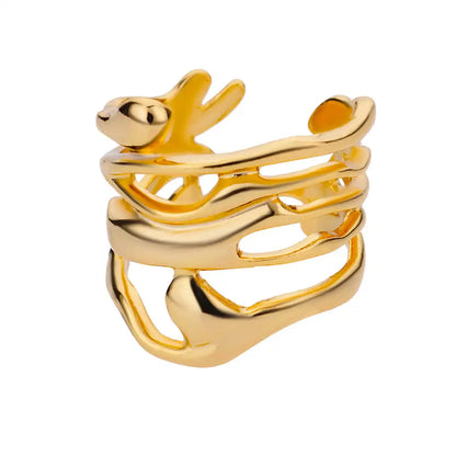 Golden Edge Open Ring