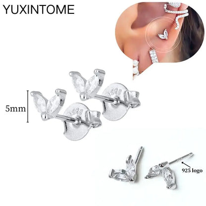 Celeste Crystal Silver Hoops