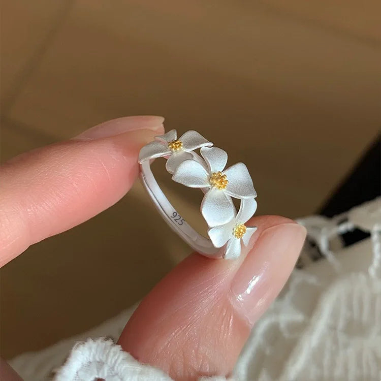 Retro Floral Sterling Ring