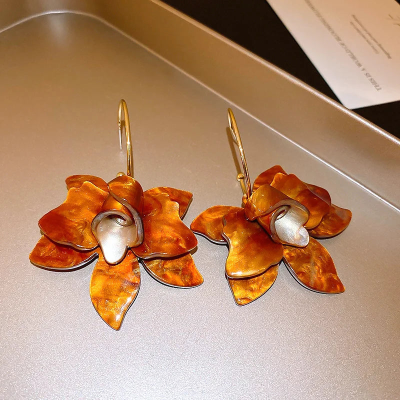 Celeste Amber Bloom Studs