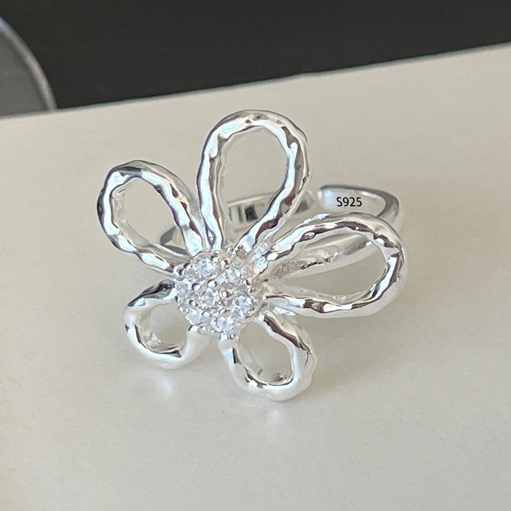 Retro Floral Sterling Ring