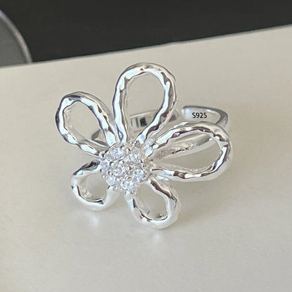 Retro Floral Sterling Ring