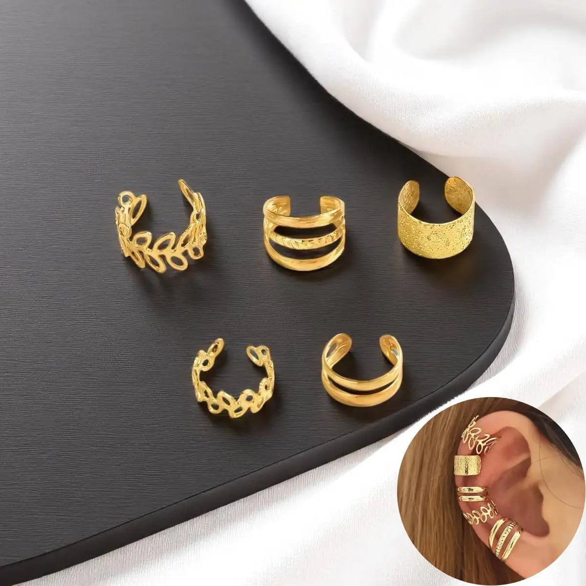 Celeste Leaf Ear Cuff Set