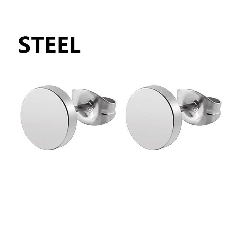Celeste Black Steel Studs
