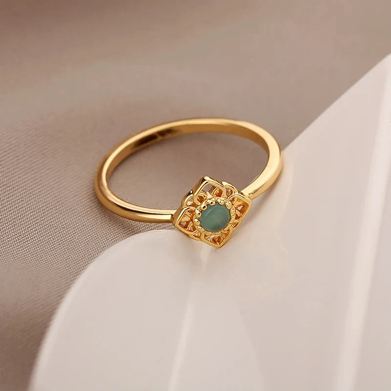 Ethereal Opal Flower Ring