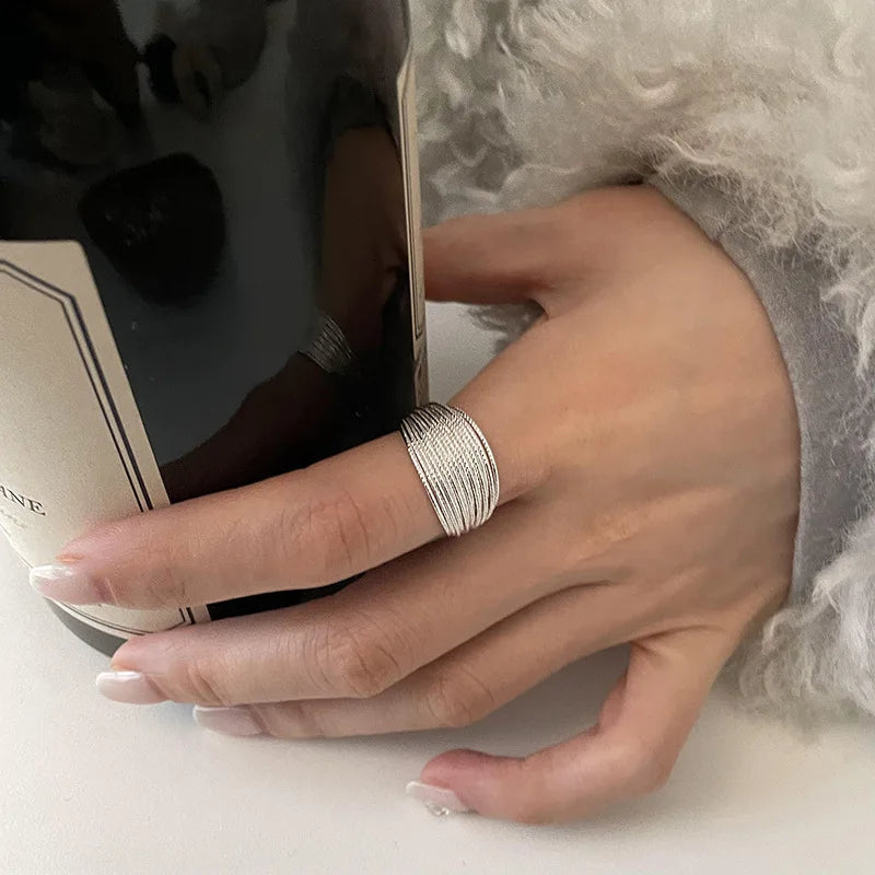Celeste Double Wave Silver Ring