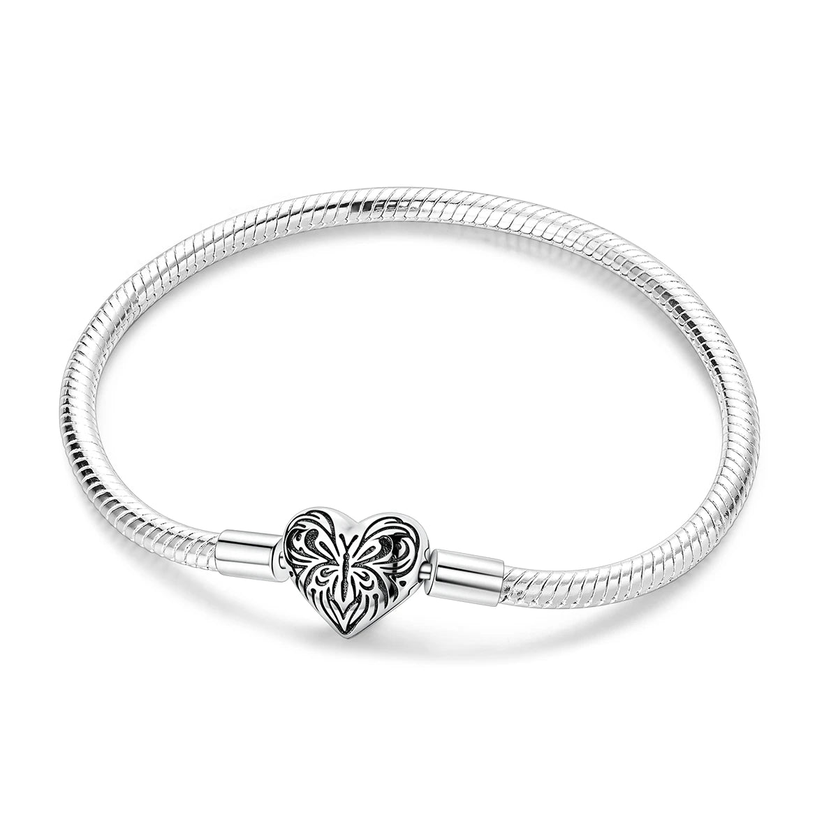 Celeste Heart Charm Snake Bracelet