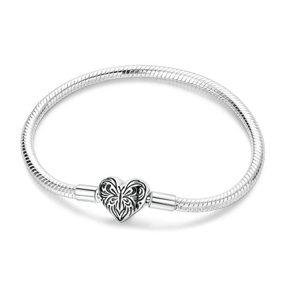 Celeste Heart Charm Snake Bracelet