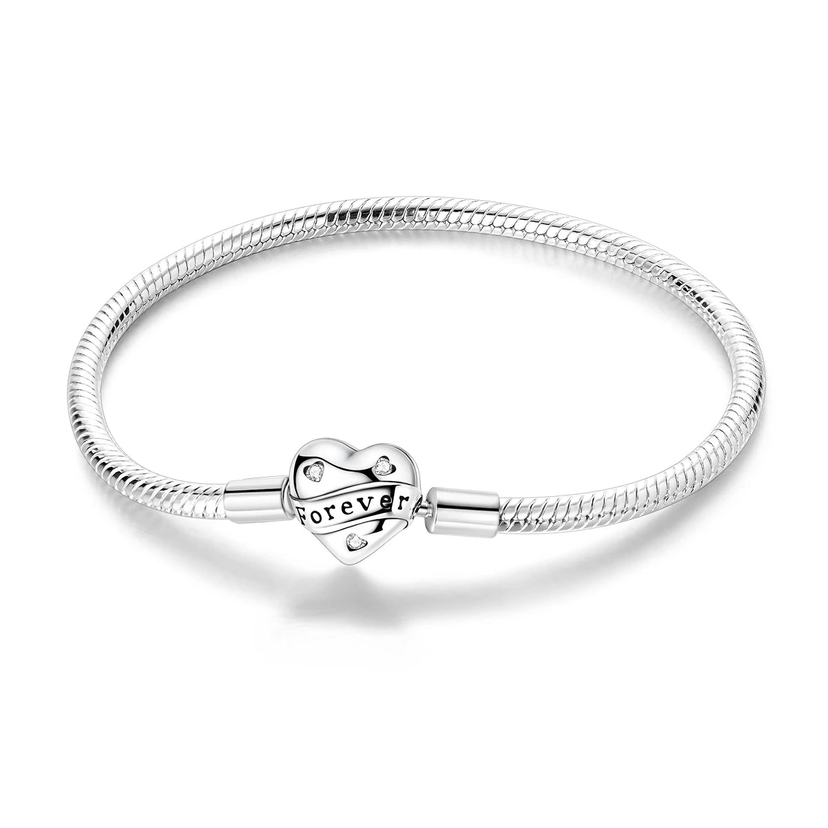 Celeste Heart Charm Snake Bracelet