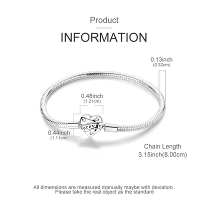 Celeste Heart Charm Snake Bracelet