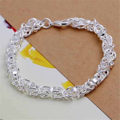 Celeste Square Chain Silver Bracelet