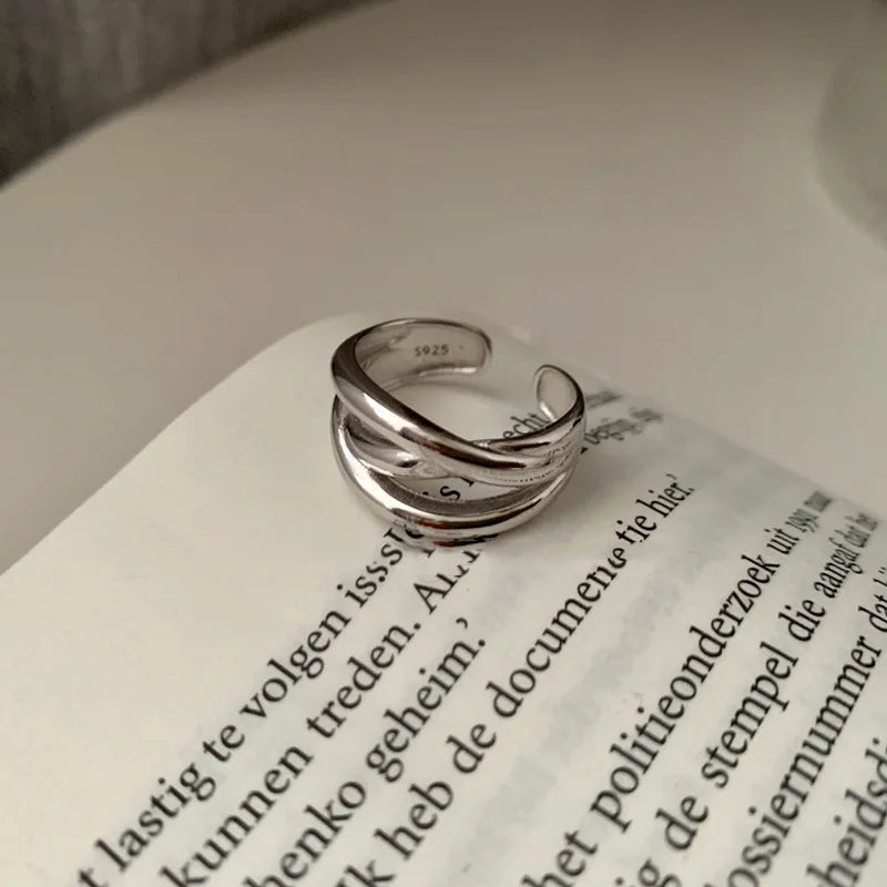 Celeste Double Wave Silver Ring