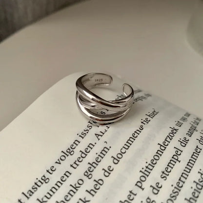 Celeste Double Wave Silver Ring