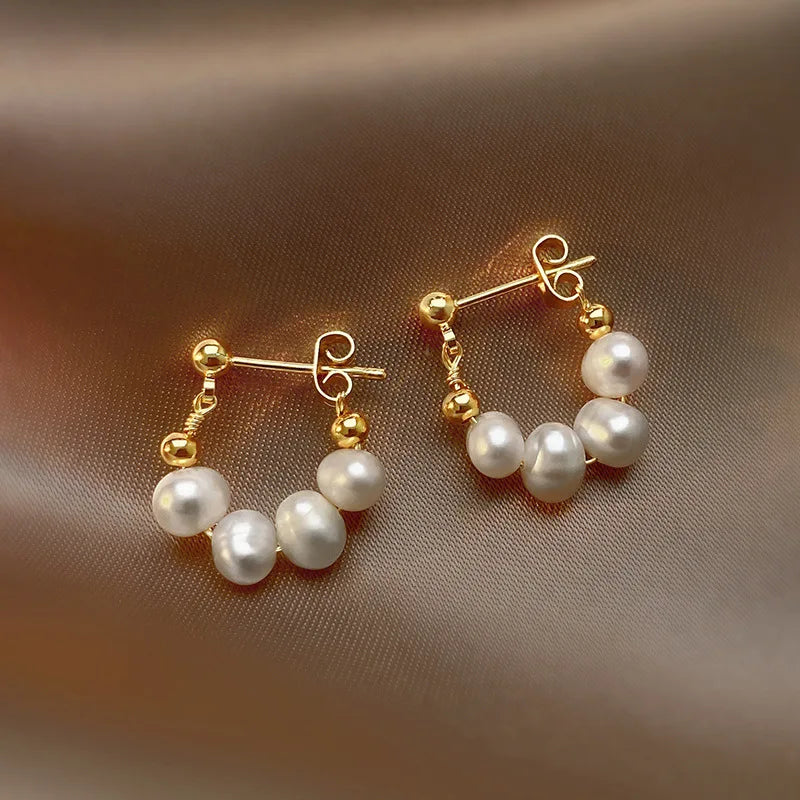 Celeste Pearl Circle Earrings