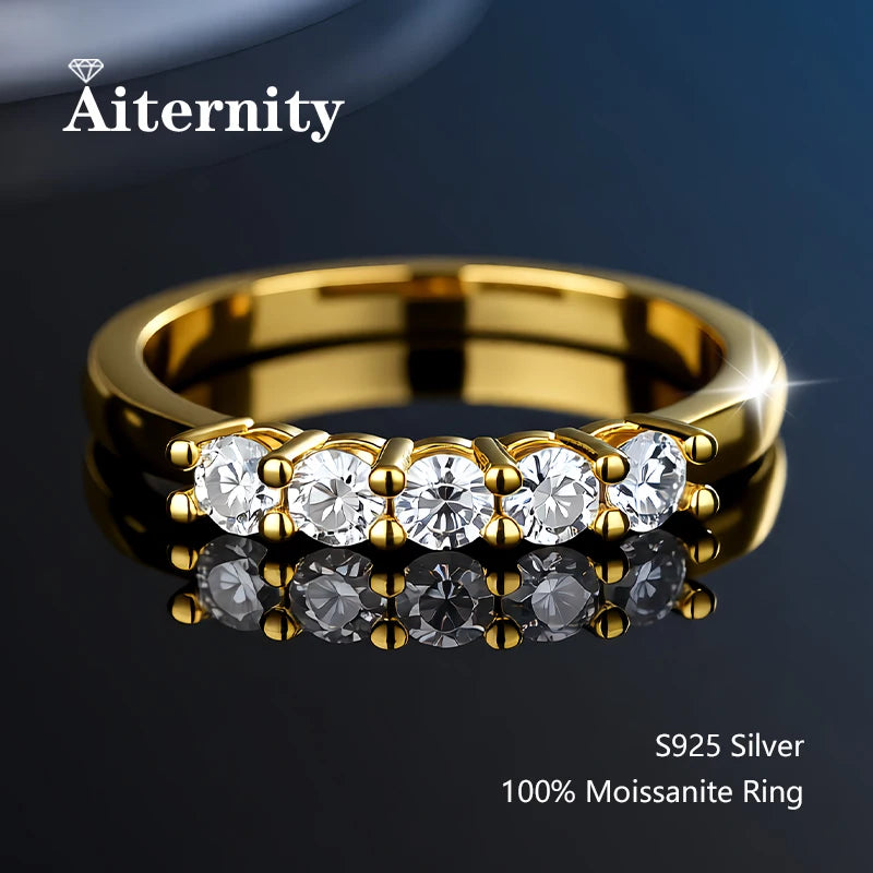 Sterling Moissanite Wedding Band