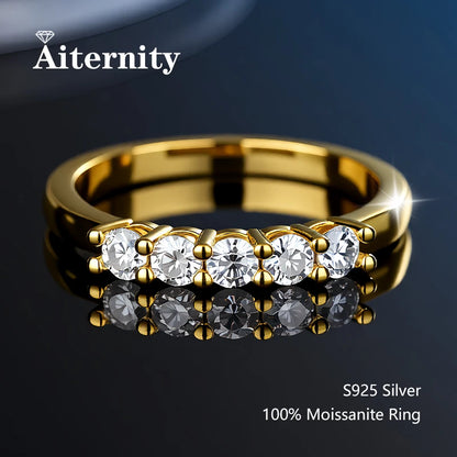 Sterling Moissanite Wedding Band