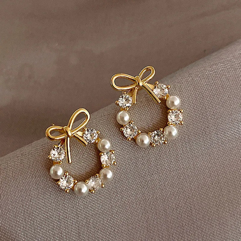 Celeste Pearl Circle Earrings