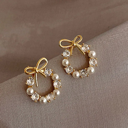Celeste Pearl Circle Earrings