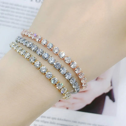 Silver CZ Tennis Chain Bracelet