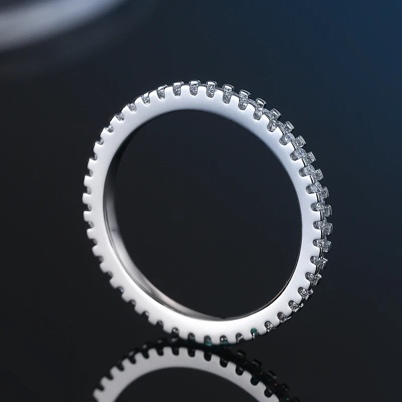 Sterling Moissanite Wedding Band