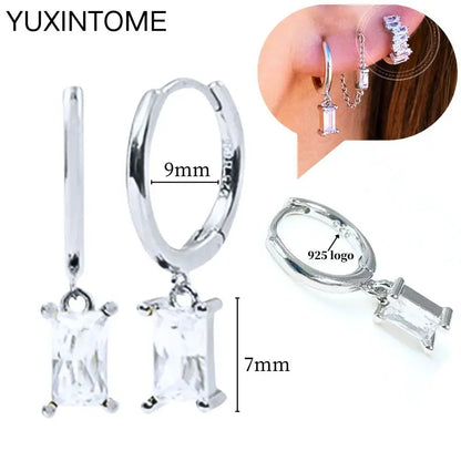 Celeste Crystal Silver Hoops