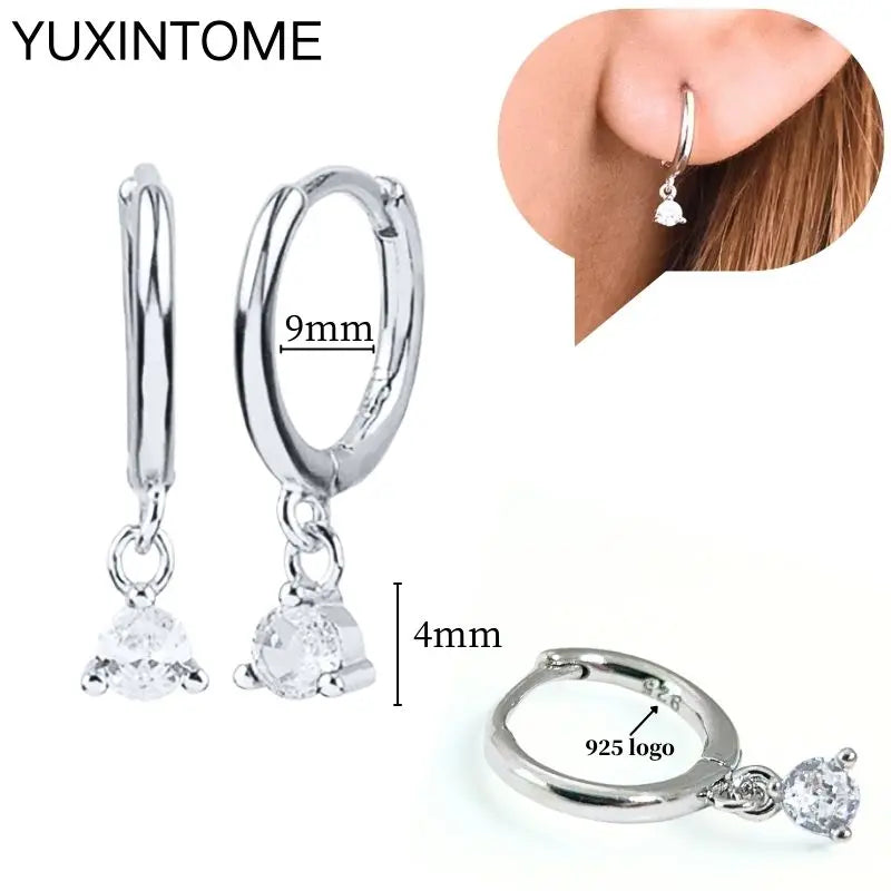 Celeste Crystal Silver Hoops