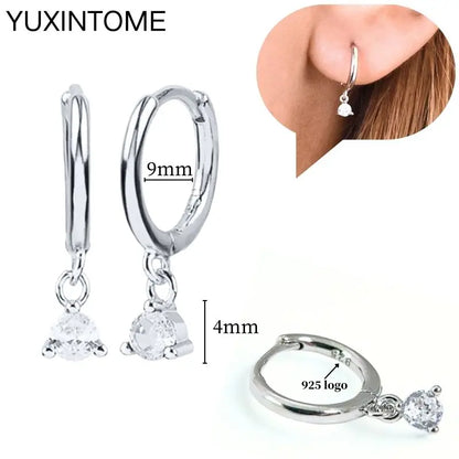 Celeste Crystal Silver Hoops