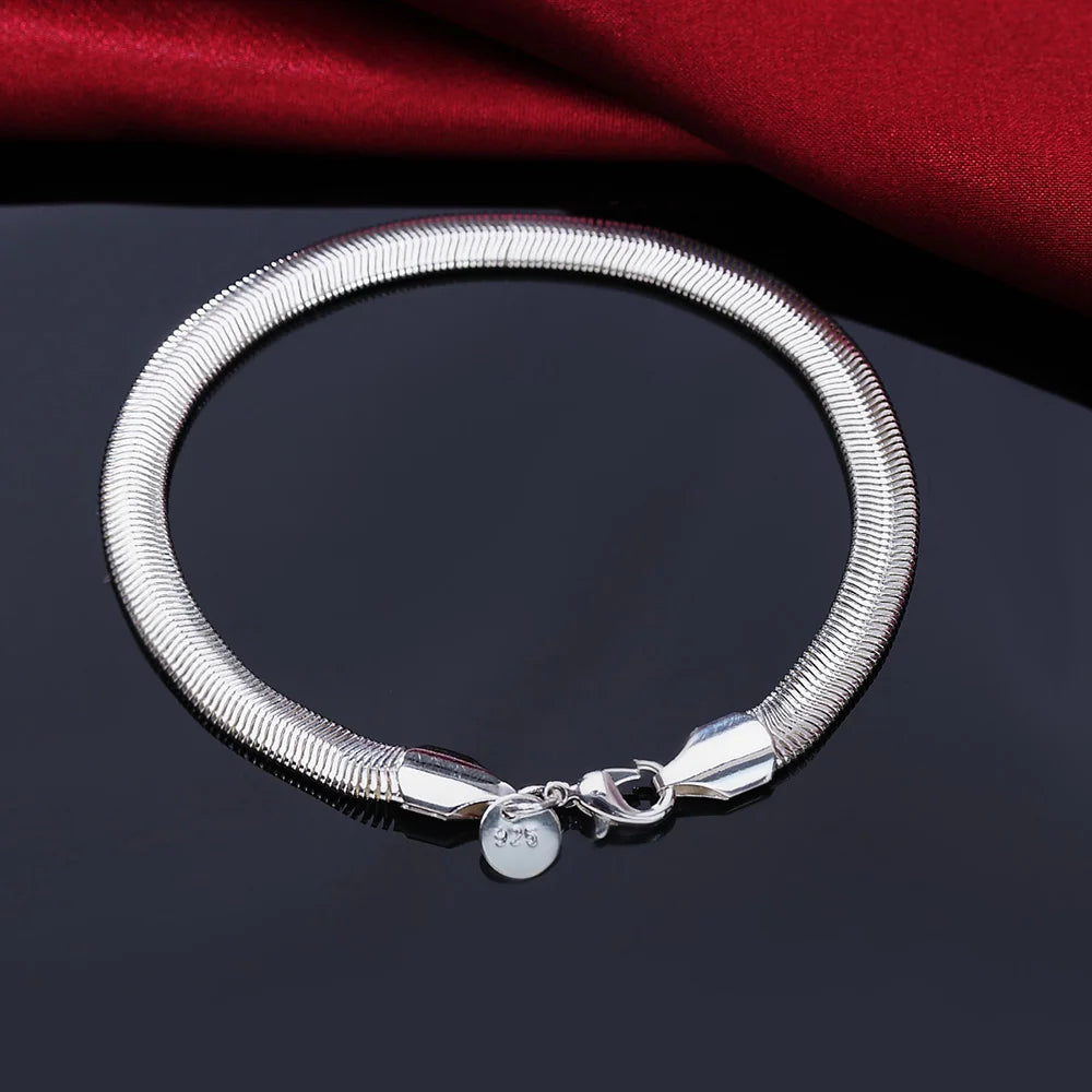 Celeste Square Chain Silver Bracelet