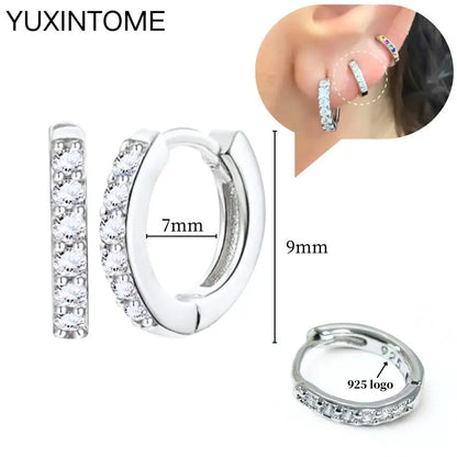 Celeste Crystal Silver Hoops